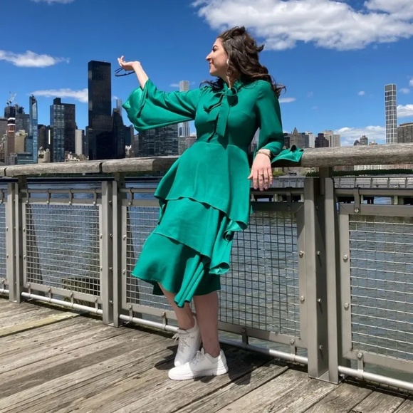 Osman Yousefzada X RTR Bow Front Ruffle Dress Size 10 - Picture 2 of 12